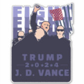 戦う戦いトランプVANCE 2024 シール (正面)