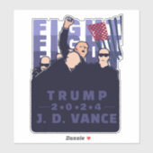 戦う戦いトランプVANCE 2024 シール (シート)