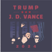 戦う戦いトランプVANCE 2024 シール (正面)