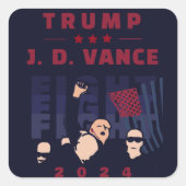 戦う戦いトランプVANCE 2024 スクエアシール (正面)