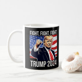 戦う戦いドナルド・トランプ2024アメリカ国旗 コーヒーマグカップ