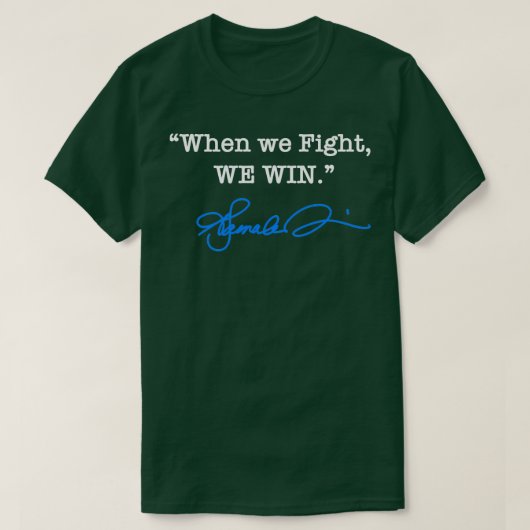 戦う時カマラブルーのサインTシャツに勝つ Tシャツ (デザイン正面)