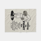 戦う気がある フリースブランケット (正面(横))