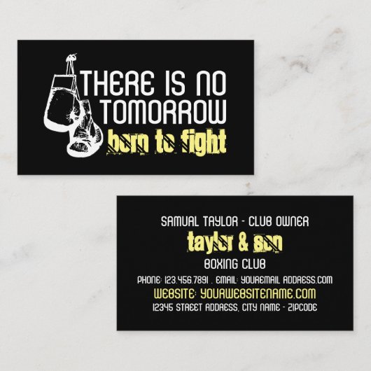 戦う生まれには、ボクシングクラブ、ボクシングトレーナー 名刺 (正面/裏面)