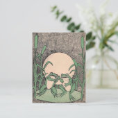 戦う緑のカエルのリリーパッド ポストカード (スタンド正面)