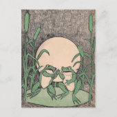 戦う緑のカエルのリリーパッド ポストカード (正面)