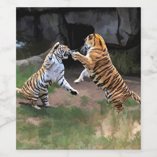 戦う虎 ワインラベル (シングルラベル)