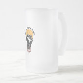 戦う、戦う、戦う フロストグラスビールジョッキ (正面右)