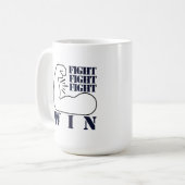 戦う、戦う、戦う、勝つ コーヒーマグカップ (正面左)