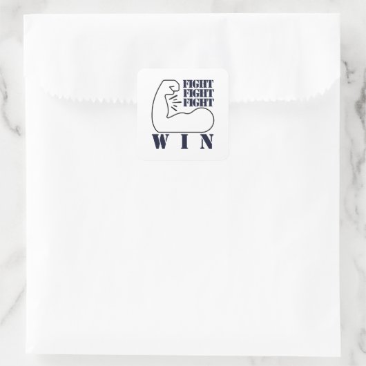 戦う、戦う、戦う、勝つ スクエアシール (バッグ)