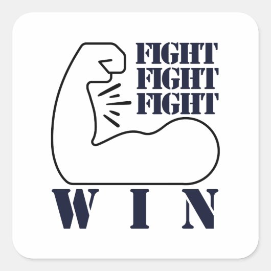 戦う、戦う、戦う、勝つ スクエアシール (正面)