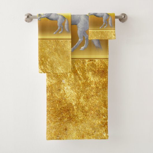 戦っている白黒馬 バスタオルセット (インサイチュ)