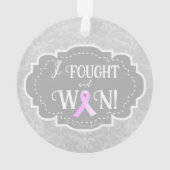 戦って勝った |乳がんを克服した人 オーナメント (裏面)