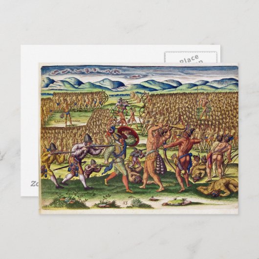 戦フランスの救済中のインディアン ポストカード (正面/裏面)