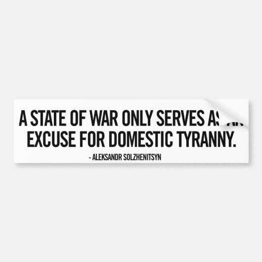 戦争および専制政治のバンパーステッカー バンパーステッカー (正面)