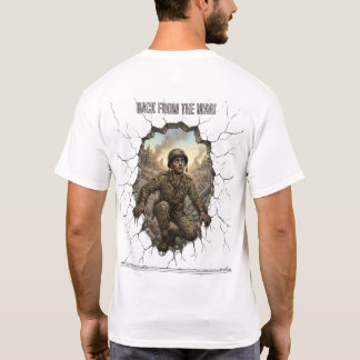 戦争から帰還した兵士の二重露光自然T Tシャツ