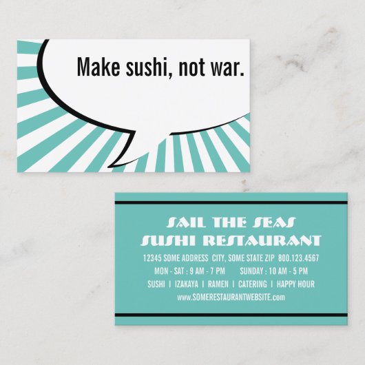 戦争ではなく寿司を作る 名刺 (正面/裏面)