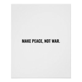 戦争ではなく平和を白い黒のミニマルカスタム主義 ポスター