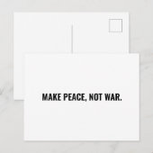 戦争ではなく平和を白い黒のミニマルカスタム主義 ポストカード (正面/裏面)