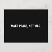 戦争ではなく平和を白黒のミニマルカスタム化 ポストカード (正面)
