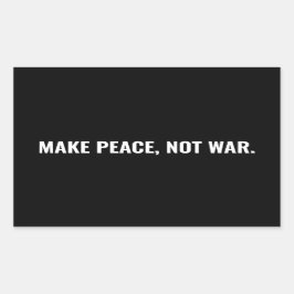 戦争ではなく平和を白黒のミニマルカスタム化 長方形シール