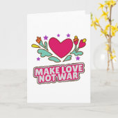 戦争ではなく愛を作る カード (黄色い花)