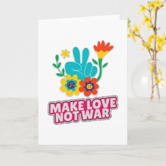 戦争ではなく愛を作る カード (黄色い花)