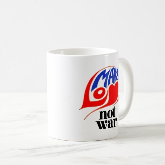 戦争ではなく愛を作る コーヒーマグカップ (正面右)