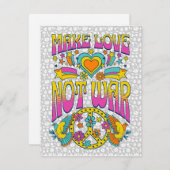 戦争ではなく愛を作る – ヒッピー平和 シーズンカード (正面/裏面)
