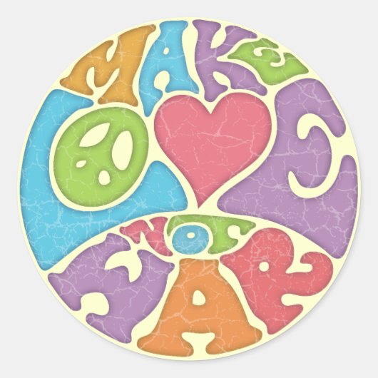 戦争ではなく愛を作る ラウンドシール (正面)