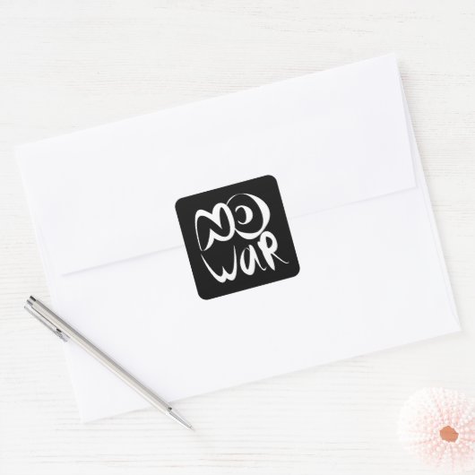 戦争なし スクエアシール (封筒)