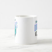 戦争に迫る青い手で夢を描く コーヒーマグカップ (中央)