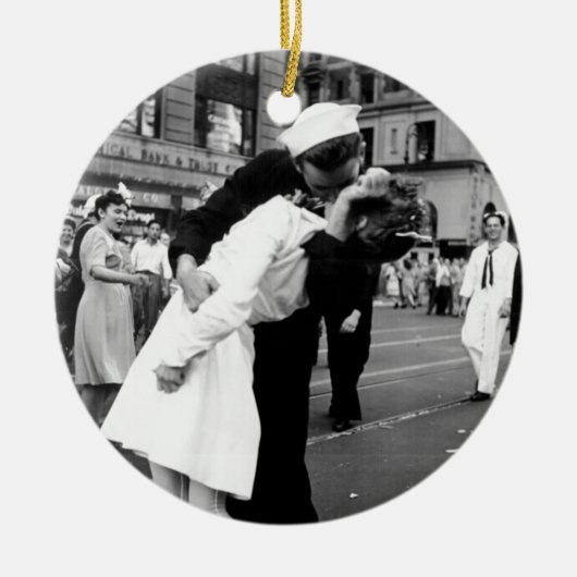 戦争のさようなら正方形に時々接吻すること セラミックオーナメント (正面)