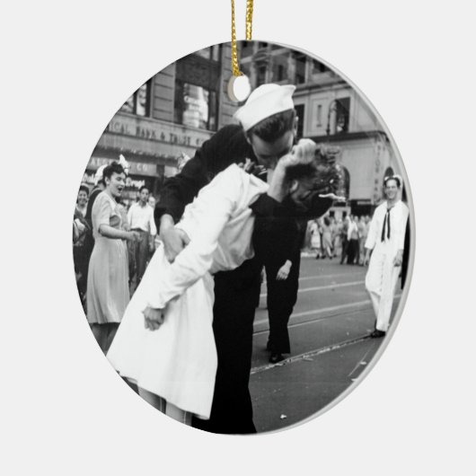 戦争のさようなら正方形に時々接吻すること セラミックオーナメント (左)