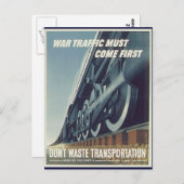 戦争のトラフィック来が最初のWW-2はがき ポストカード (正面/裏面)