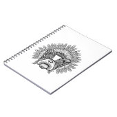 戦争のボンネットの刺激を受けたなフレンチ・ブルドッグ ノートブック (左側)