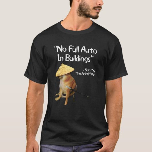 戦争のミーム完全自動車武士の土下無し Tシャツ (正面)