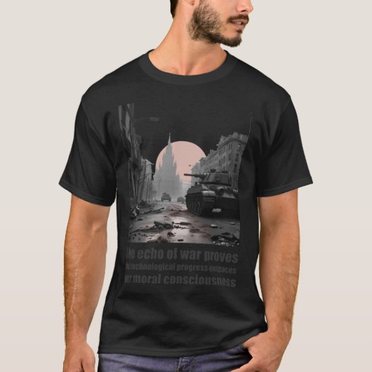 戦争のモラル意識の引用 友達 Tシャツ (正面)