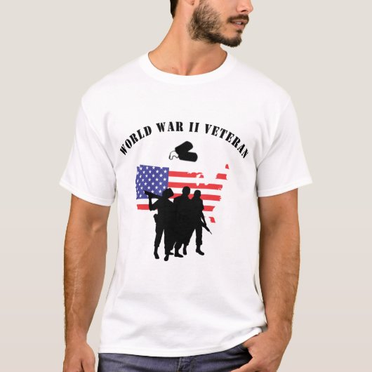 戦争の世界IIの退役軍人のTシャツ Tシャツ (正面)