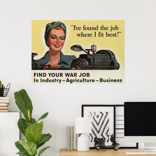 戦争の仕事を見つける～ヴィンテージ世界大戦2. ポスター (ホームオフィス)