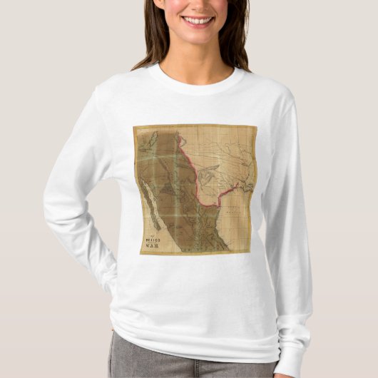 戦争の座席を示すメキシコの地図 Tシャツ (正面)