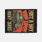 戦争の戦車を愛する少年の戦争2のsher フリースブランケット (正面(横))