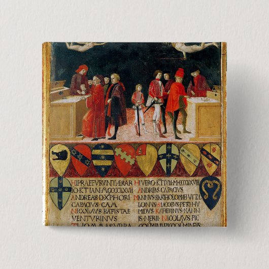 戦争の時議会財政およびの 缶バッジ (正面)