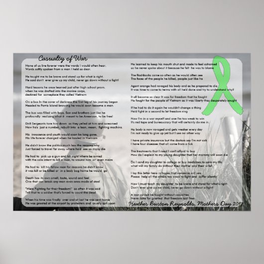 戦争の犠牲者、ライム患者の詩 ポスター (正面)