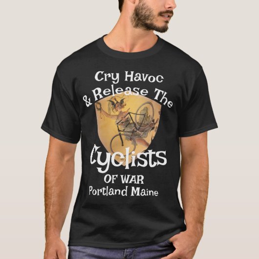 戦争の自転車「Cry Havoc Cyclists」 Tシャツ (正面)