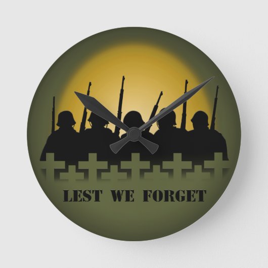 戦争の英雄が堕落し忘れない戦没者記念時計 ラウンド壁時計 (正面)