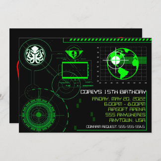 戦争の軍のAirsoft 5x7の招待の地球 招待状