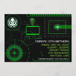 戦争の軍のAirsoft 5x7の招待ワイオミング 招待状