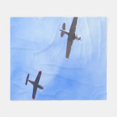 戦争の飛行機 フリースブランケット (正面(横))