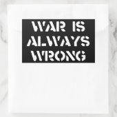 戦争はいつも間違っている 長方形シール (バッグ)